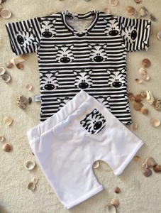 Zebra set - t-shirt and white shorts