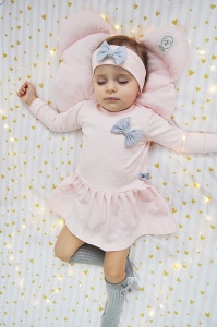 Sukienka kropeczki z opaską