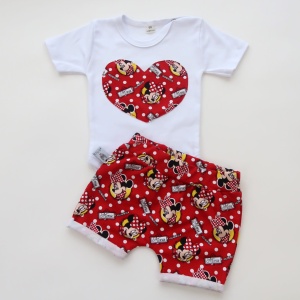 Red Minnie Mouse set - body and shorts