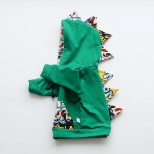 Bluza Dino na zamek - zieleń i komiks