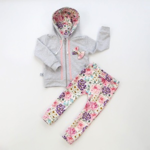 Komplet letnie kwiaty - bluza i legginsy 