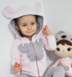 Bluza różowa Myszka Miki na zamek 