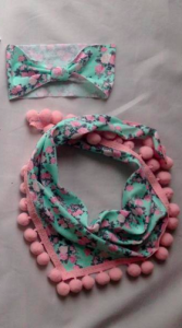 Set - one-layer roses neckerchief and headband