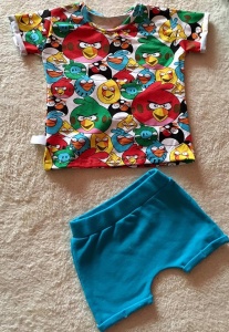 Angry Birds with turquoise set - t-shirt and shorts