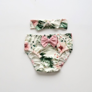 Summer flowers set with white -bloomers and headband (1)
