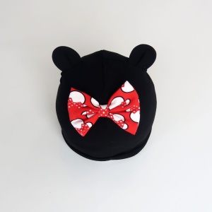 Cap with ears spots on gray (1)