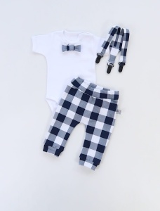 Neavy blue squared set with braces