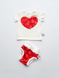 Komplet maliny  - koszulka i bloomersy