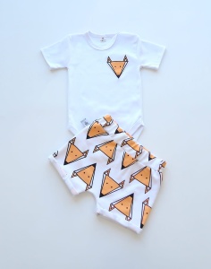 White Foxes set - body and shorts