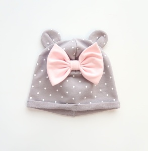 Cap with ears spots on gray