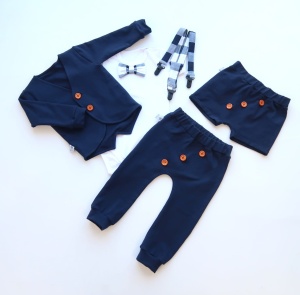 Neavy blue set with buttons - trousers,shorts, body, coat and braces (1) (1) (1)