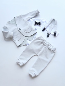 Komplet popiel - frak, body, baggy i szelki 