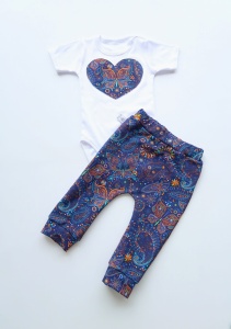 Komplet księżycowy - legginsy+body kr. rękaw