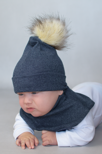 Spots on gray set with small ears - cap and neckerchief (1) (1) (1) (1) (1)