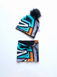 Patches set with mint bow - cap and chimney scarf (1) (1) (1) (1) (1) (1)