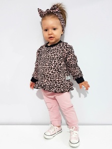 Komplet panterka i kwarc 2  - bluza, legginsy  i opaska