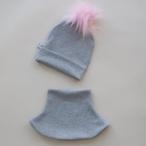 Spots on gray set with small ears - cap and neckerchief (1) (1) (1) (1)