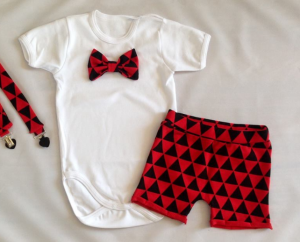 Black-red triangles set - body and shorts
