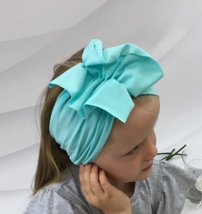 Opaska z falbanką aqua