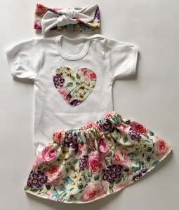 Summer flowers set - skirt, headband and body