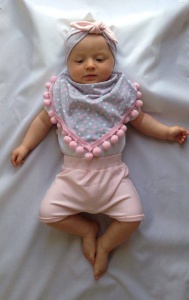 Set - one-layer hearts neckerchief and headband