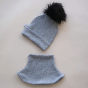 Spots on gray set with small ears - cap and neckerchief (1) (1) (1) (1) (1)