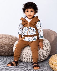 Komplet pojazdy retro i karmel - baggy i bluza na zamek   