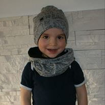 Gray creatures set - cap and chimney scarf