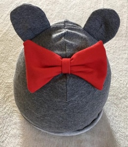 Cap with ears melange with red
