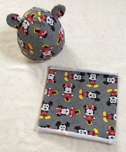 Mickey and Minnie set with small ears -  cap and chimney scarf