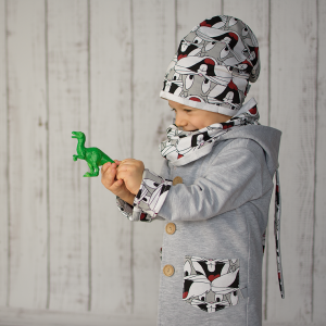 Foxes on mint set - cap and chimney scarf (1)