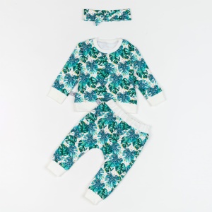 Komplet monstery z drobinkami złota - bluza, legginsy i opaska