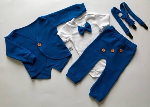 Neavy blue set with buttons - trousers, body, coat and braces (1)
