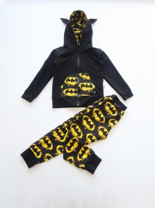 Komplet żółty batman -  baggy i bluza z kapturem na zamek