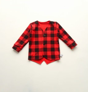 Black-red squared coat