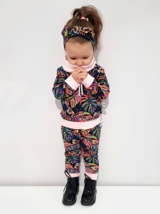 Komplet monstery fluo - legginsy i bluza z kominem  