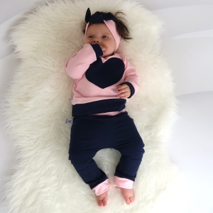 Jeans with pink set - blouse, leggins and headband (1) (1)