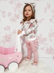 Komplet bukieciki róż z falbankami i kwarc - bluza i legginsy   
