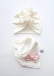 Komplet ecru - turban i chusta    