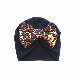 Turban czerń i panterka 