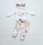 Birds set - leggins + body + headband
