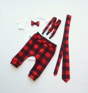 Black-red squared family set - Dad&Son  (1)