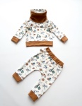 Komplet pojazdy retro z karmelem  - baggy i bluza z kominem  