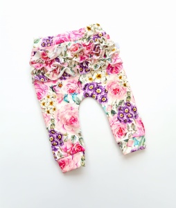 Legginsy letnie kwiaty z falbankami 