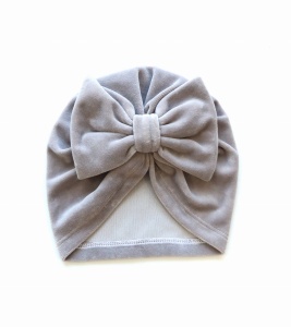 Turban welur szary 