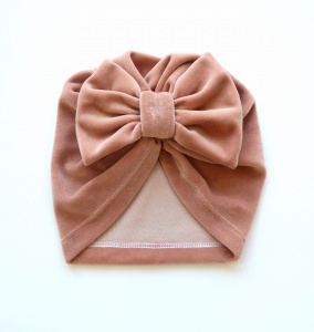 Turban welur pudrowy