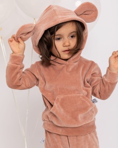 Bluza Myszka pudrowy welur