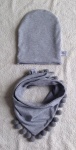 Gray neckerchief with pom-poms