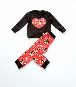 Red Minnie Mouse set - trousers + blouse