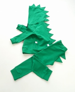 Komplet Dino zieleń - bluza na zamek i baggy   